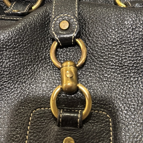 Claudia Firenze Italian Pebble Leather Handbag Authentic - Black - Made in Italy - Picture 8 of 12